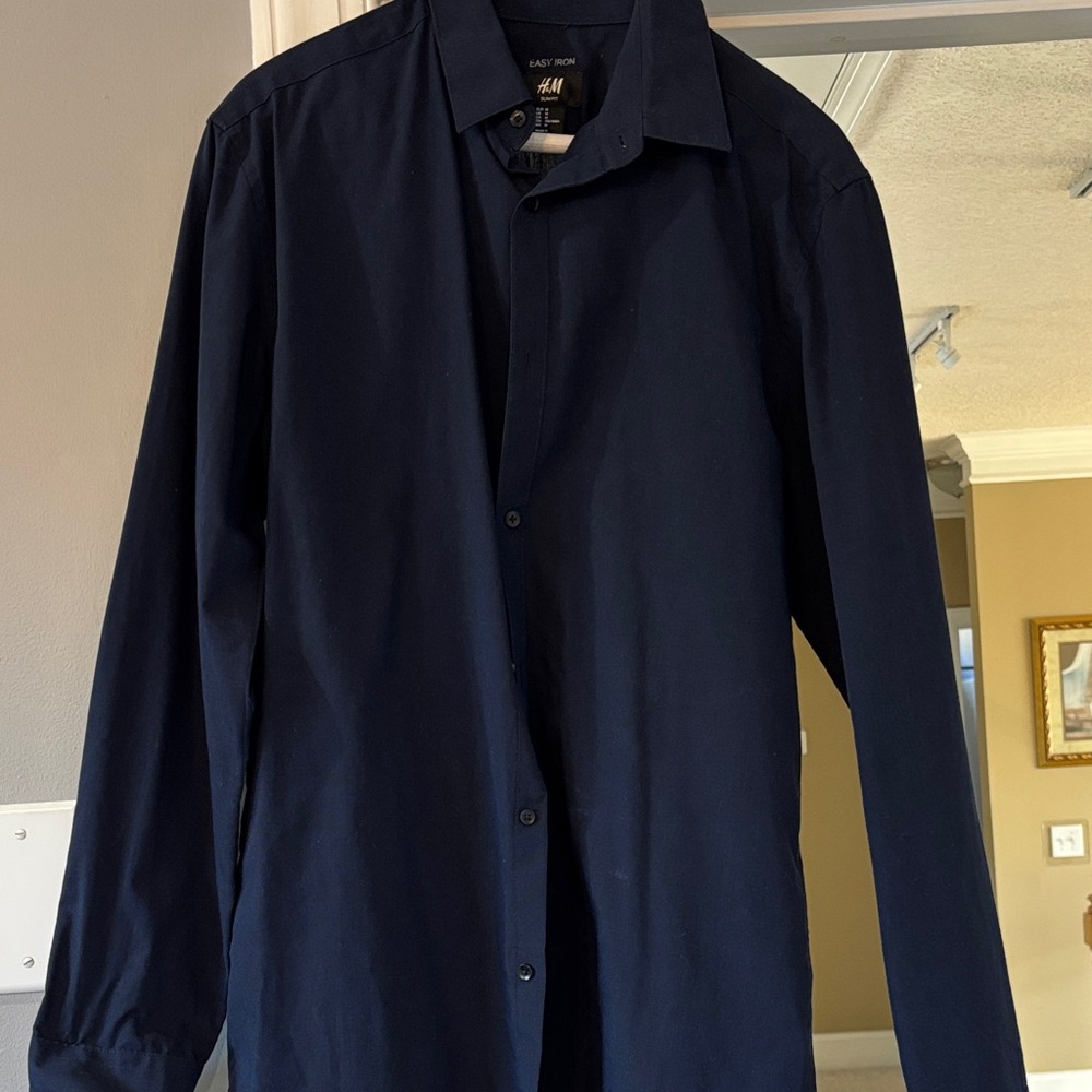 H&M Men's Dark Blue Shirt